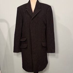 Men’s Banana Republic wool blend Classic Black/brown over Coat Size L